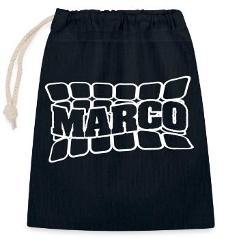 Marco comme nom - Sac cadeau en coton avec cordon (25 x 30 cm) - bleu marine - Devant