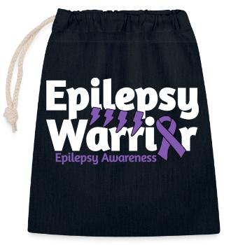 Epilepsy Warrior - Verschließbarer Geschenkbeutel aus Baumwolle (25x30cm) - Navy - Vorne