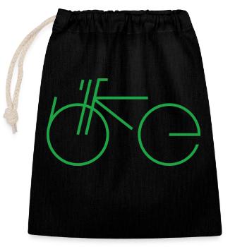 Bike Type green - Verschließbarer Geschenkbeutel aus Baumwolle (25x30cm) - Schwarz - Vorne