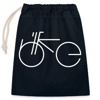 Bike Type white - Verschließbarer Geschenkbeutel aus Baumwolle (25x30cm) - Navy - Vorne