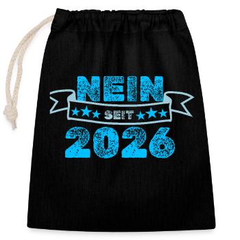 Against 2026 - Closable cotton gift bag (25x30cm) - black - Front
