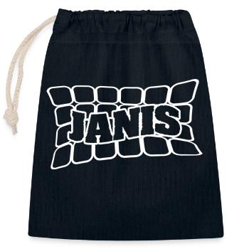 Janis comme nom - Sac cadeau en coton avec cordon (25 x 30 cm) - bleu marine - Devant