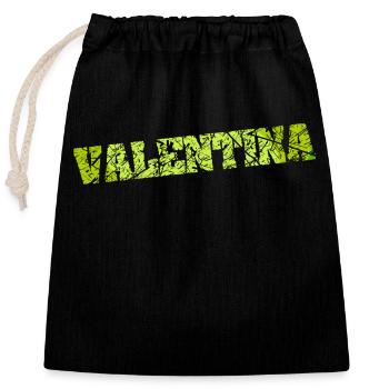 Name Valentina - Verschließbarer Geschenkbeutel aus Baumwolle (25x30cm) - Schwarz - Vorne