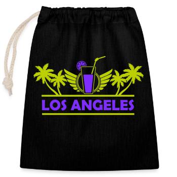 los angeles - Verschließbarer Geschenkbeutel aus Baumwolle (25x30cm) - Schwarz - Vorne