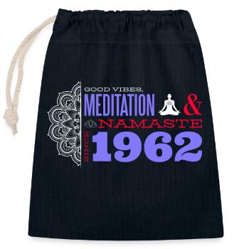 Meditation seit 1962 - 63 Jahre Ruhe & - Verschließbarer Geschenkbeutel aus Baumwolle (25x30cm) - Navy - Vorne