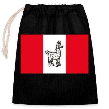 Peru funny - Closable cotton gift bag (25x30cm) - black - Front