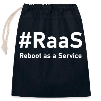 RaaS – Reboot as a Service | Lustiger IT-Spruch - Verschließbarer Geschenkbeutel aus Baumwolle (25x30cm) - Navy - Vorne