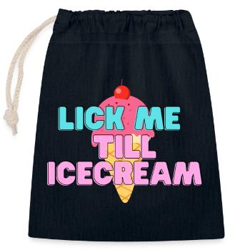 Glace sucrée lèche-moi - Sac cadeau en coton avec cordon (25 x 30 cm) - bleu marine - Devant