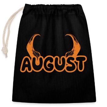 Août Août - Sac cadeau en coton avec cordon (25 x 30 cm) - noir - Devant