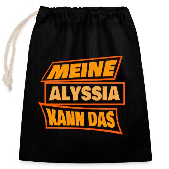 Alyssia als Alyssia - Verschließbarer Geschenkbeutel aus Baumwolle (25x30cm) - Schwarz - Vorne