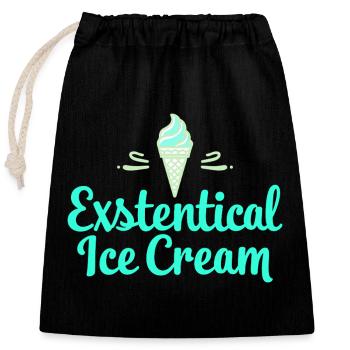 Existenzielle Eiscreme Lustiger Spruch Eis Waffel - Closable cotton gift bag (25x30cm) - black - Front