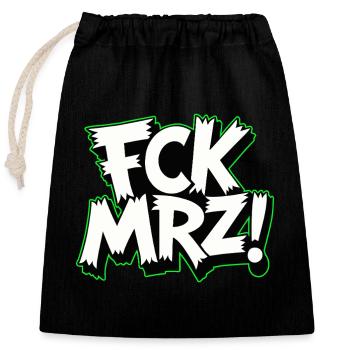 FCK MRZ Politischer Protest Slogan - Verschließbarer Geschenkbeutel aus Baumwolle (25x30cm) - Schwarz - Vorne