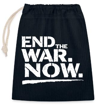 End The War Now Statement für Frieden - Verschließbarer Geschenkbeutel aus Baumwolle (25x30cm) - Navy - Vorne