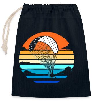 Paragliding Skydive - Closable cotton gift bag (25x30cm) - navy - Front