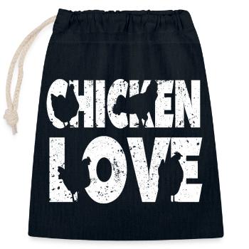 Fans de poulet - Coq - Coq - Poulet fleur - Bio - Sac cadeau en coton avec cordon (25 x 30 cm) - bleu marine - Devant