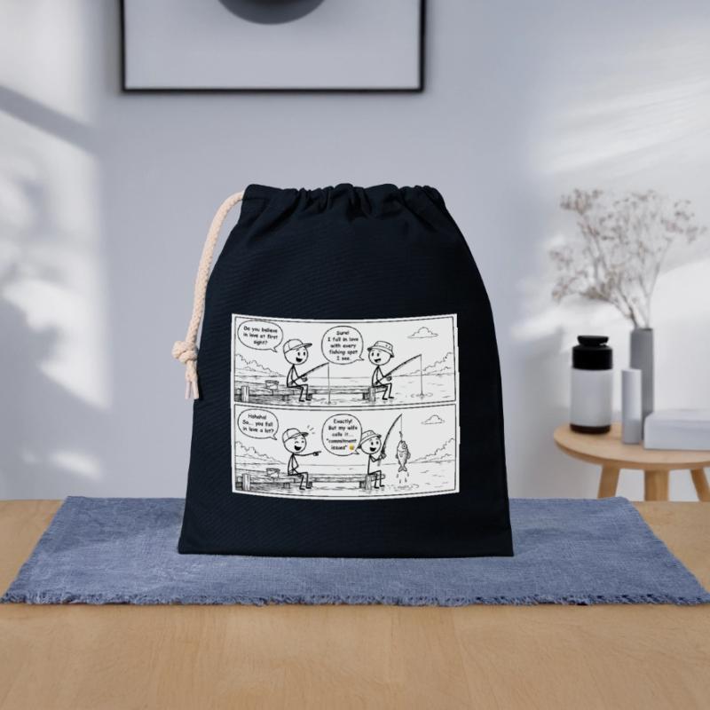 Hooked on Commitment Closable cotton gift bag (25x30cm)