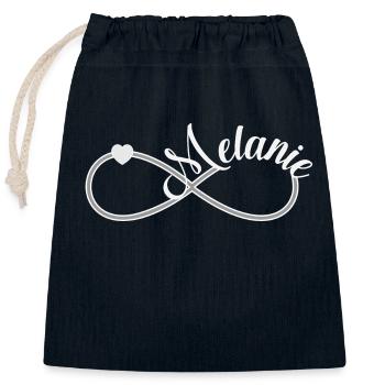 Melanie name first name - Closable cotton gift bag (25x30cm) - navy - Front