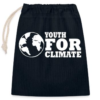 Youth for climate - Closable cotton gift bag (25x30cm) - navy - Front