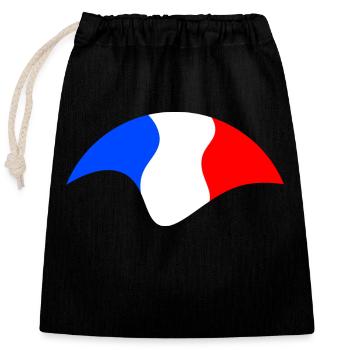 Drapeau Français - Sac cadeau en coton avec cordon (25 x 30 cm) - noir - Devant
