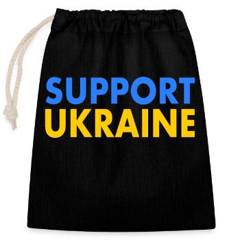Support ukraine - Verschließbarer Geschenkbeutel aus Baumwolle (25x30cm) - Schwarz - Vorne