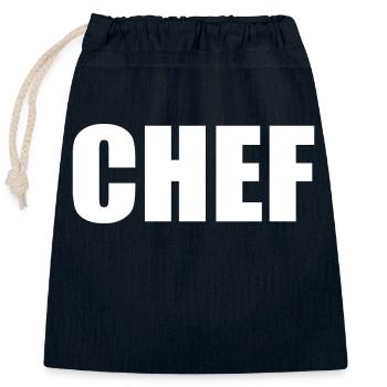 Chef - Verschließbarer Geschenkbeutel aus Baumwolle (25x30cm) - Navy - Vorne