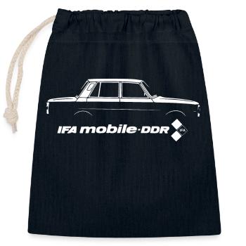 Wartburg 353 - IFA mobile DDR Oldtimer - Kult - Verschließbarer Geschenkbeutel aus Baumwolle (25x30cm) - Navy - Vorne