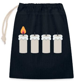 1. Advent Adventskranz Adventskerzen Adventszeit - Verschließbarer Geschenkbeutel aus Baumwolle (25x30cm) - Navy - Vorne