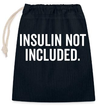 Insulin nicht enthalten - Verschließbarer Geschenkbeutel aus Baumwolle (25x30cm) - Navy - Vorne