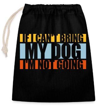 Citation Apportez mon chien - Sac cadeau en coton avec cordon (25 x 30 cm) - noir - Devant