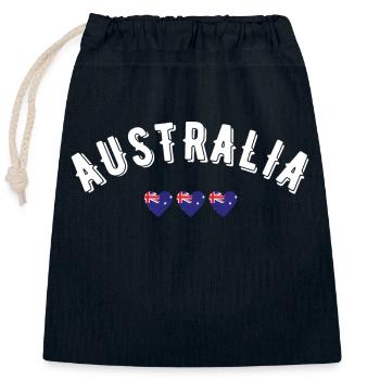 Australia - Closable cotton gift bag (25x30cm) - navy - Front