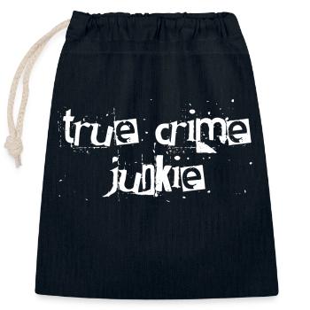 True Crime Junkie - Podcasts - Verschließbarer Geschenkbeutel aus Baumwolle (25x30cm) - Navy - Vorne