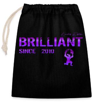 Brilliant since 2010 - Closable cotton gift bag (25x30cm) - black - Front