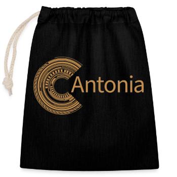 For Antonia - Closable cotton gift bag (25x30cm) - black - Front