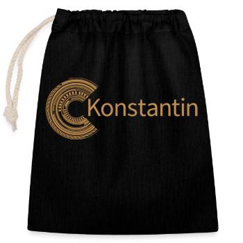 For Constantine - Closable cotton gift bag (25x30cm) - black - Front