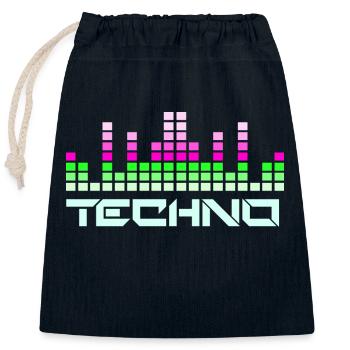 Techno-Musik - Verschließbarer Geschenkbeutel aus Baumwolle (25x30cm) - Navy - Vorne