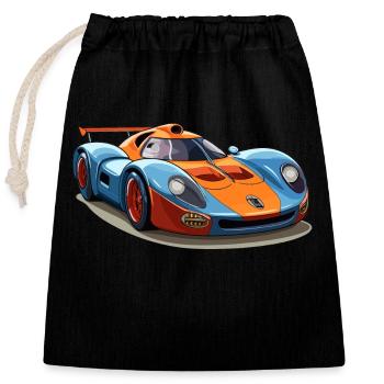 Voiture de sport - Sac cadeau en coton avec cordon (25 x 30 cm) - noir - Devant