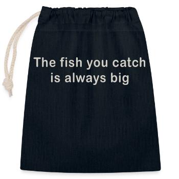 the fish - Closable cotton gift bag (25x30cm) - navy - Front