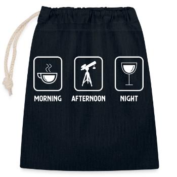 Morgens Nachmittags Nacht und Astronomie - - Verschließbarer Geschenkbeutel aus Baumwolle (25x30cm) - Navy - Vorne