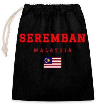 Seremban, Malaysia - Closable cotton gift bag (25x30cm) - black - Front