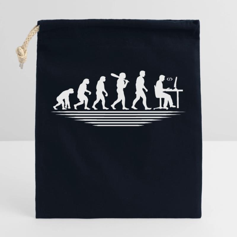 Kaffee-Codierung Evolution Programmierer Entwickler Nerd Coffe Verschließbarer Geschenkbeutel aus Baumwolle (25x30cm)