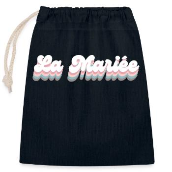 The Retro Bride - Matching Tshirt - Closable cotton gift bag (25x30cm) - navy - Front