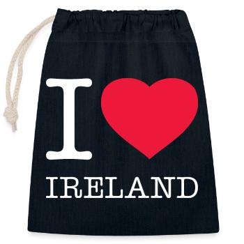 I LOVE IRELAND - Closable cotton gift bag (25x30cm) - navy - Front