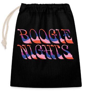 boogie nights - Verschließbarer Geschenkbeutel aus Baumwolle (25x30cm) - Schwarz - Vorne