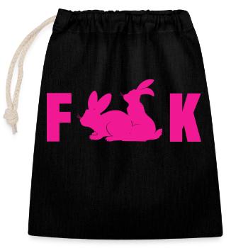Fuck Hasen Sex Lustige Bilder - Verschließbarer Geschenkbeutel aus Baumwolle (25x30cm) - Schwarz - Vorne