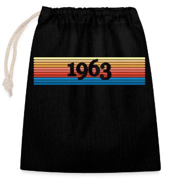 Year 1963 - Closable cotton gift bag (25x30cm) - black - Front
