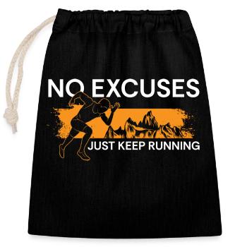 Coureurs Chaussures de course Jogger Sprint - Sac cadeau en coton avec cordon (25 x 30 cm) - noir - Devant