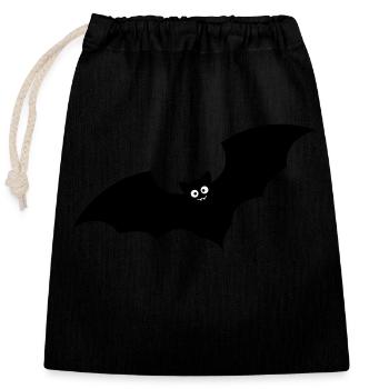chauve-souris - Sac cadeau en coton avec cordon (25 x 30 cm) - noir - Devant