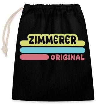 Vorname Zimmerer - Verschließbarer Geschenkbeutel aus Baumwolle (25x30cm) - Schwarz - Vorne