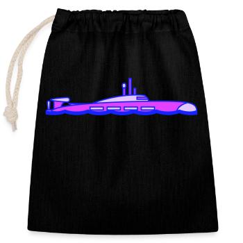 Plongée de surface sous-marine - Sac cadeau en coton avec cordon (25 x 30 cm) - noir - Devant