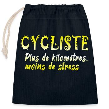 Bicycle bicycle bicycle bike biker mtb 2 - Closable cotton gift bag (25x30cm) - navy - Front